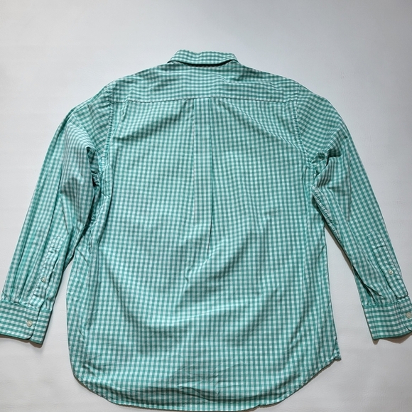 Vineyard Vines Mens Shirt Slim Fit Whale Mint Green White Plaid Long Sleeve Sz L - Picture 3 of 5